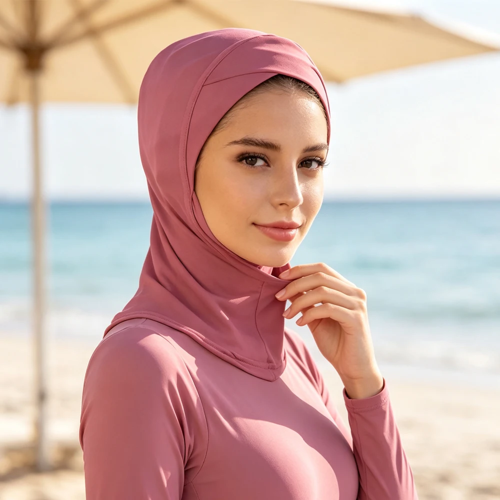 Women Muslim Hijab Full Head Coverage Stretch Cap Modest Islamic Prayer Headscarf Soild Color Headscarf Headwear Ramadan