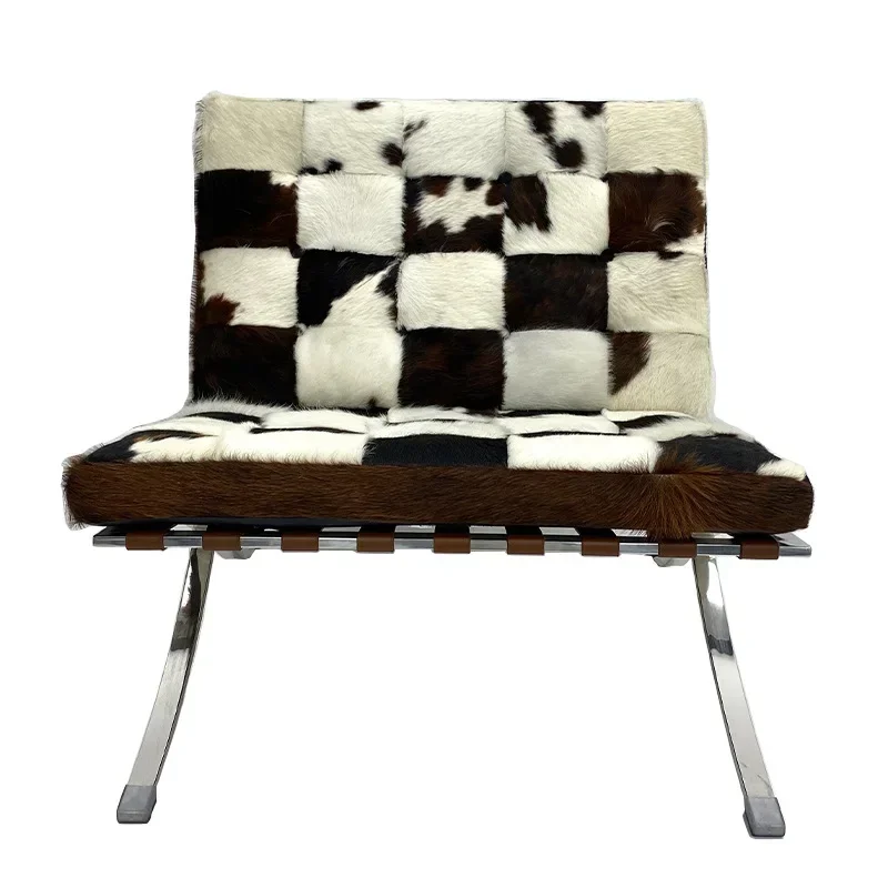 

TTBlack and white grid Nordic modern simple living room balcony single chair high-end negotiation leisure chair