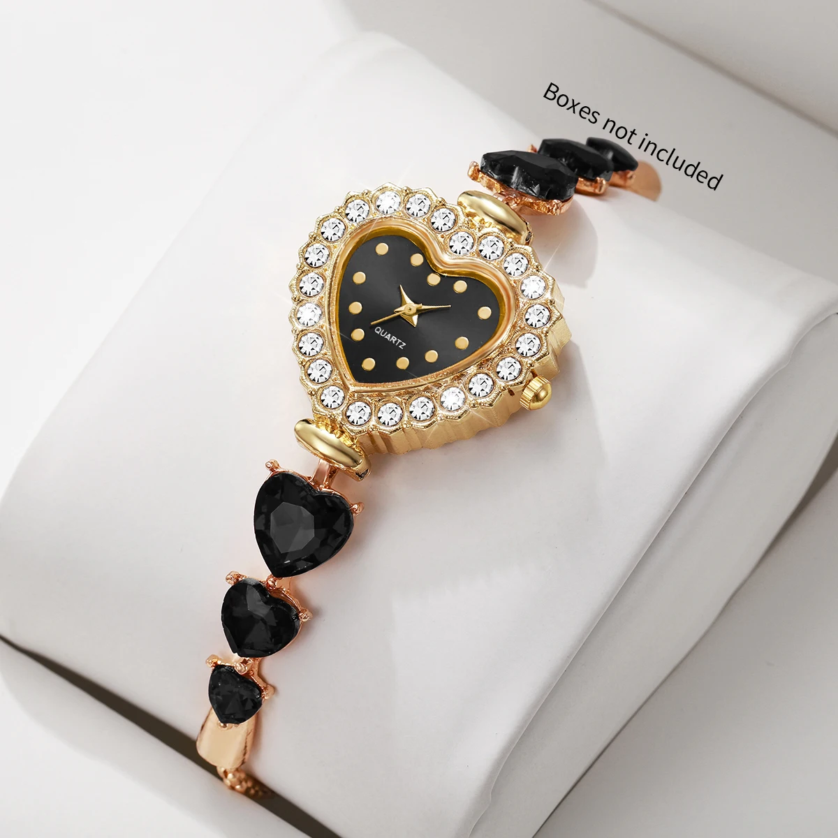 Luxury Watch For Women - ファッションハートダイヤル レディースクォーツウォッチ ラグジュアリーブレスレットストラップ レディースドレス腕時計 ギフト レロジオフェミニノ（箱なし）