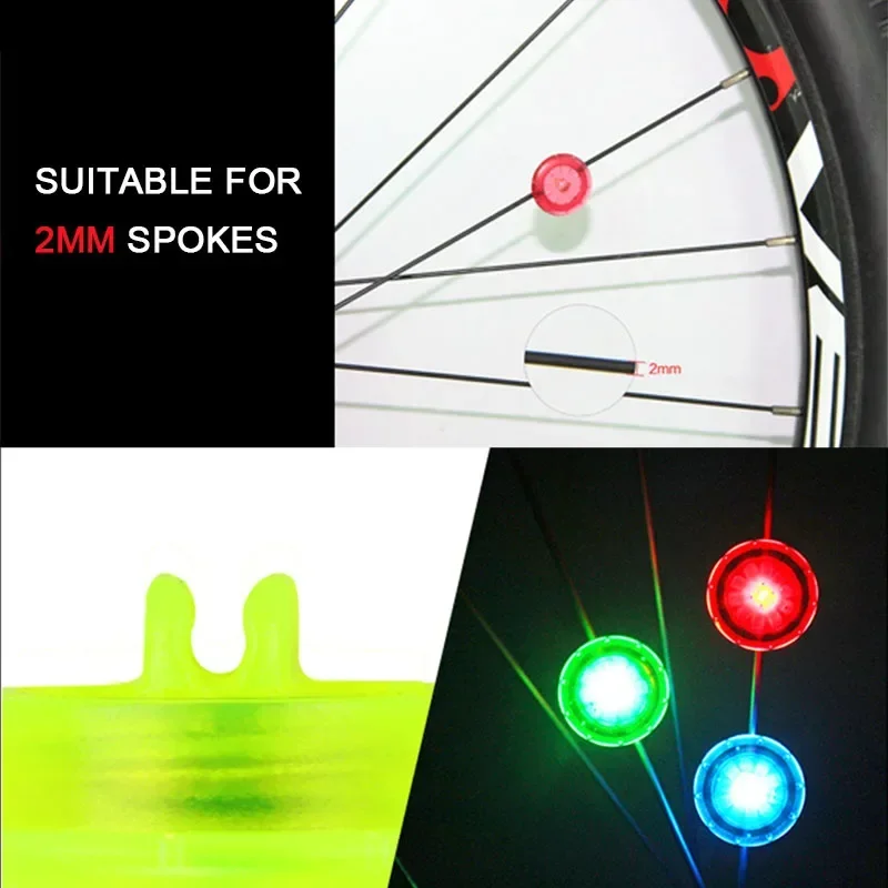 1PC Bicycle Light Colorful LED Bike Light With Battery Waterproof Bike Wheel Spoke Lamp Running Lights MTB Cycling Accessories