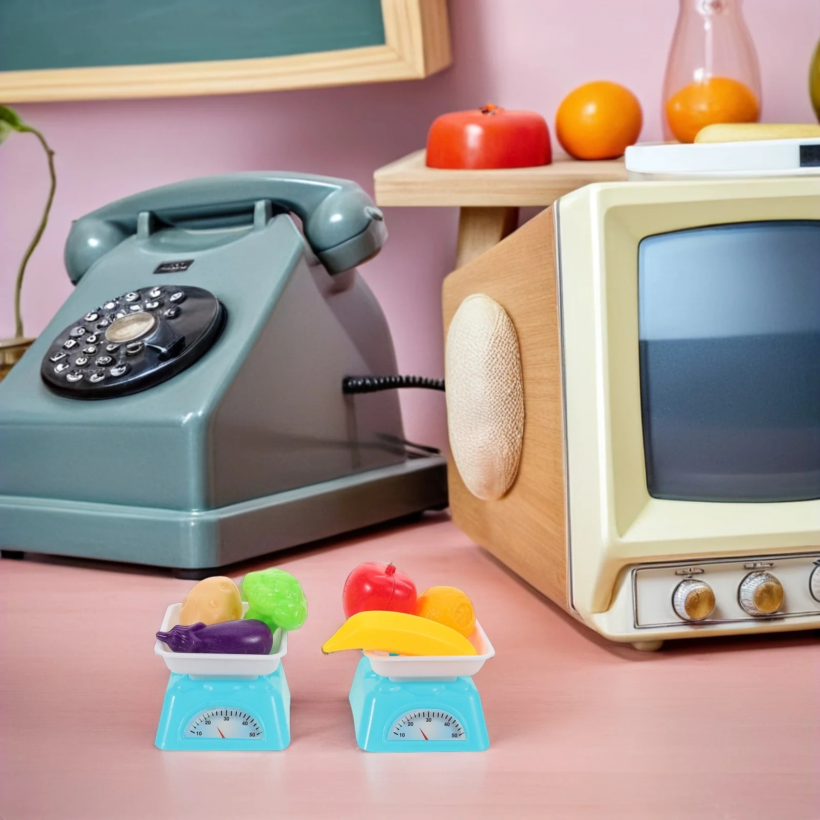 キッチンプレイセット子供の食品おもちゃ家電ごっこ遊びフルーツミニドールハウスミニチュア幼児