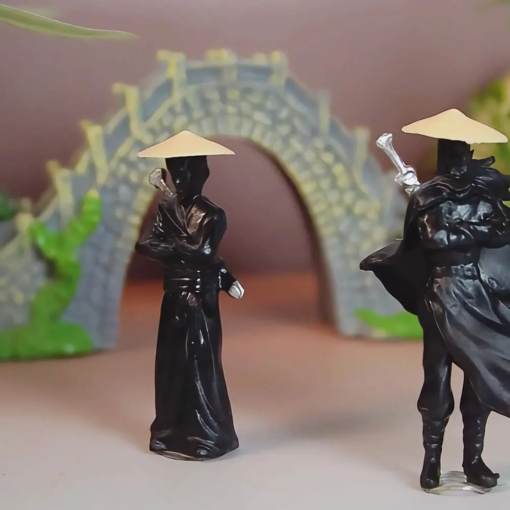 3 قطعة النمط القديم البلاستيكية فارس Errant مصغرة ل زن حديقة بونساي خزان الأسماك الديوراما طاولة الرمل تررم ديكور الصينية #3