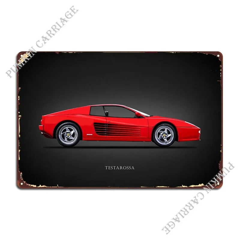 Póster de placa de Metal de The Testarossa, placa de pared de cocina y garaje, cartel de estaño para sala de estar