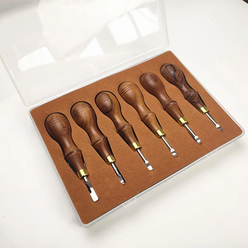 watch repair tool, set pry knife, red sandalwood handle, 6 all-steel knife heads, multi-specification, open the bottom cover