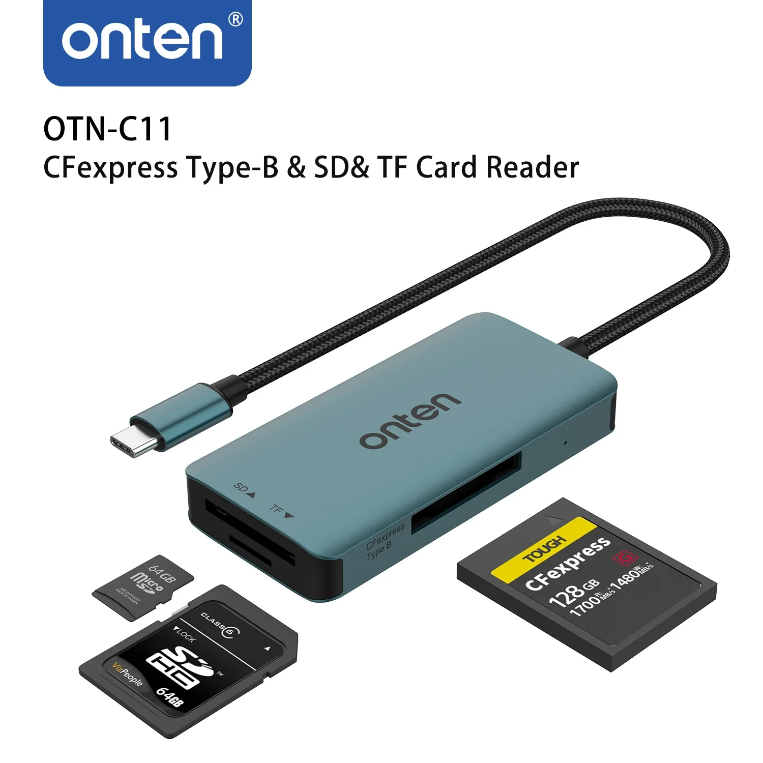 ONTEN Original OTN-C11 TYPE C CFexpress Type-B & SD & TF Lecteur de carte pour Macbook Samsung Huawei XiaoMi