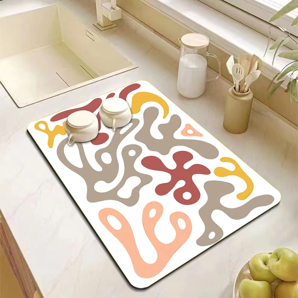 

Rubber Dish Drying Mat for Kitchen Counter Large Washable Quick Home Coffee Pad Fit Under Sink,Bar,Utensils