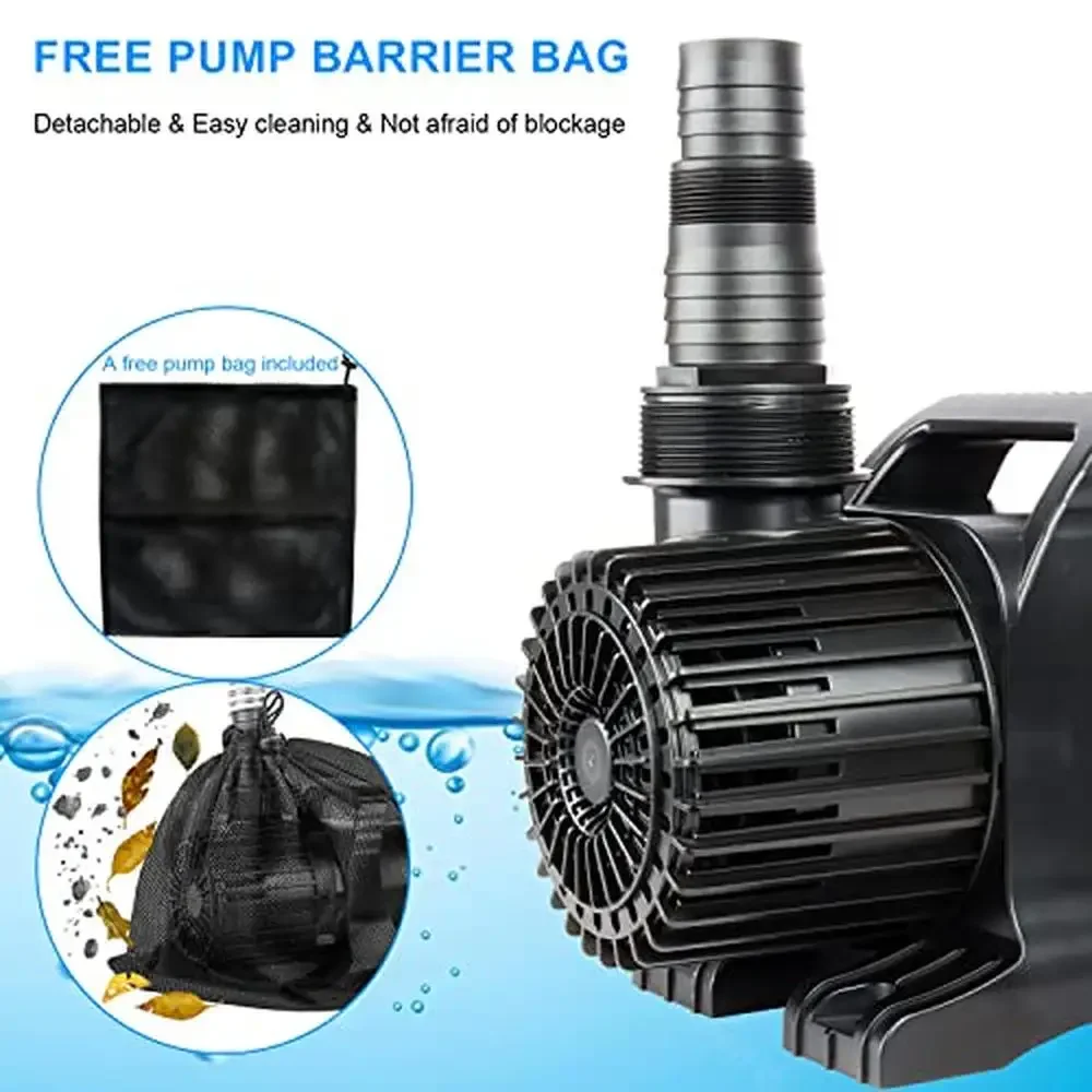 Extra Large 11800gph Pond Waterfall & Koi Fish Fountain Pump Submersible Quiet & Powerful Versatile Outdoor Garden Pump IPX8