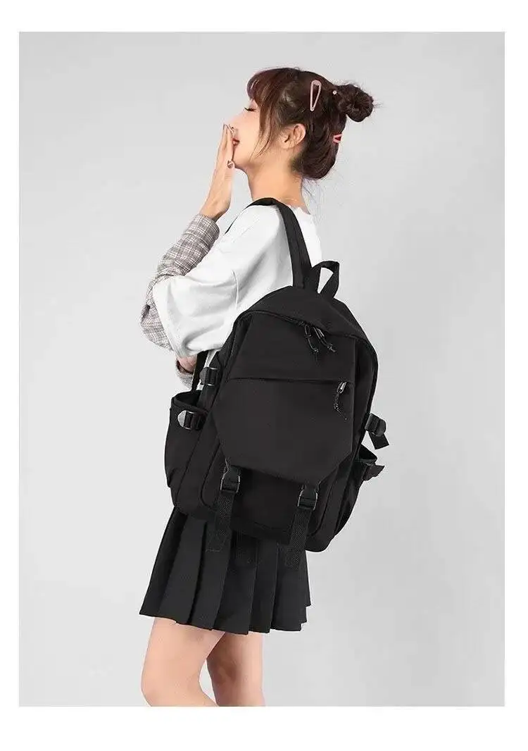 Juego de Anime negro blanco rosa verde enlace Click Mochilas escolares para estudiantes Mochilas de gran capacidad para regalo