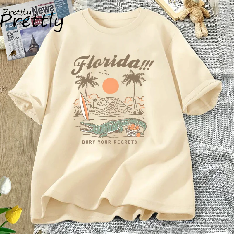 Florida T-shirts Tortured Poets T Shirt TTPD Tee Shirt Summer Vacation Merch T-shirt Women Men Short Sleeve Graphic T Shirts