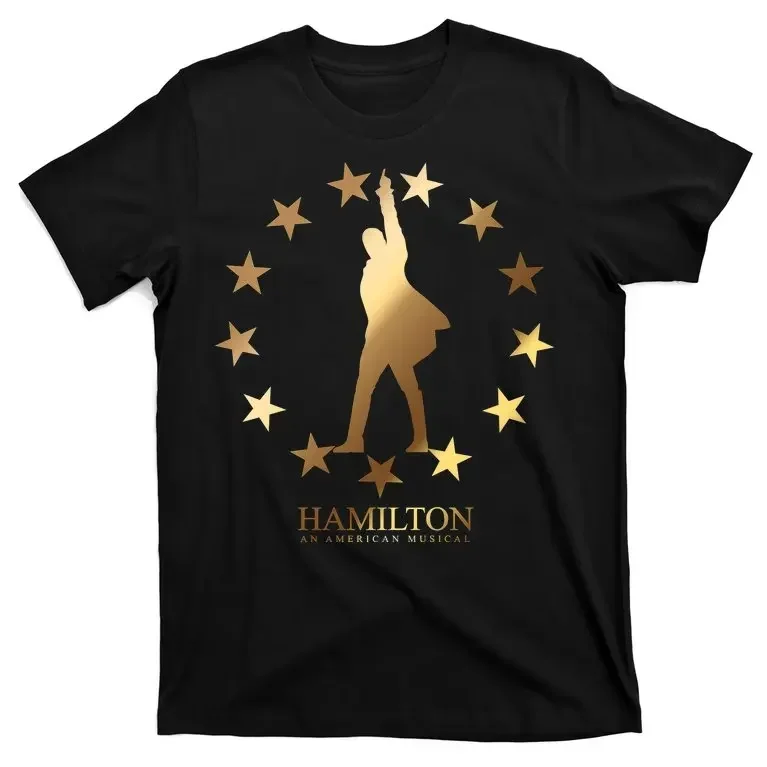Hamilton An American Musical Golden Stars T-Shirt 100% Cotton O-Neck Summer Short Sleeve Casual Mens T-shirt Size S-3XL