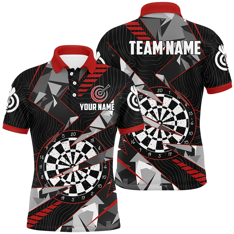 Fashion Darts Graphic Polo Shirts For Men Trend Summer Custom Name 3D Printed Sports Team Uniforms Casual Oversized Polo Shirt