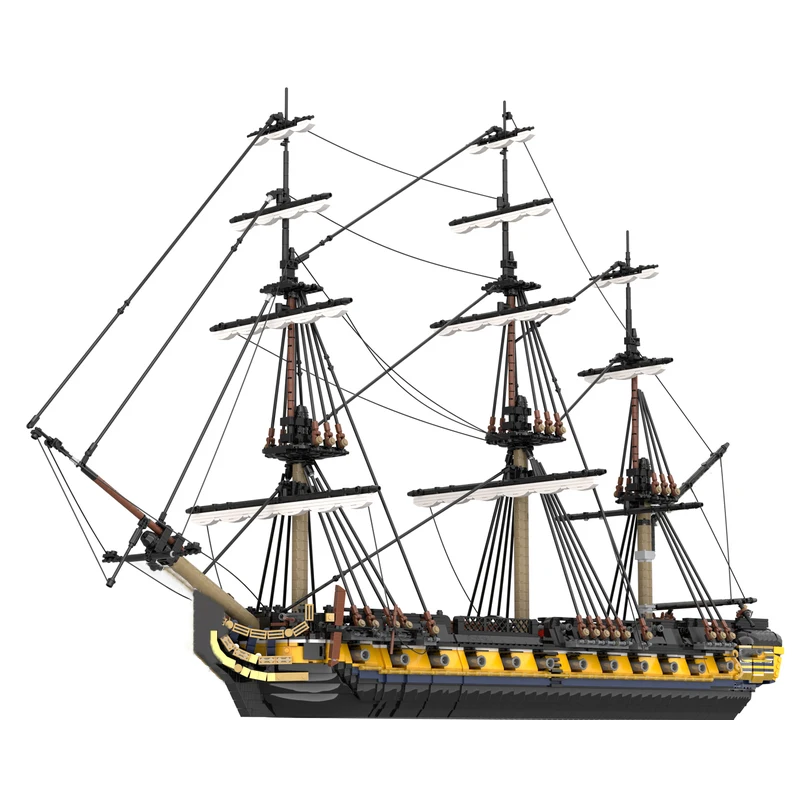 6028 pièces Briques de construction HMS Romulus MOC, Blocs modulaires personnalisables, Conception créative, Jouet éducatif DIY pour garçons, Cadeau d'anniversaire
