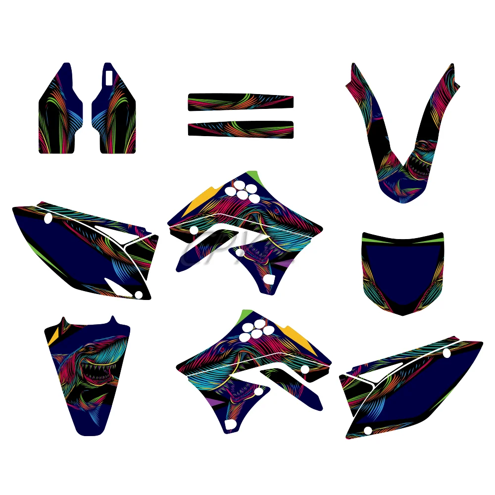 Fit for KXF250 KX250F 2009 2010 2011 2012 Graphics Backgrounds Decals Stickers Custom Number 3