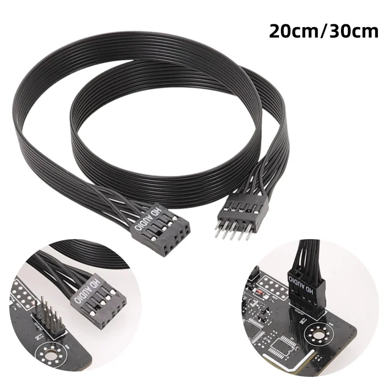 DIY 9 ピン オス - メス延長ケーブル 20 センチメートル/30 センチメートル フロント USB 2.0 コンピューターマザーボードアクセサリー