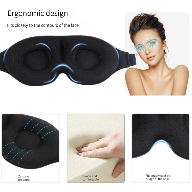 3D Sleep Mask Natural Sleeping Eye Mask Eyeshade Cover Shade Eye Patch Women Men Soft Portable Blindfold Travel Eyepatch