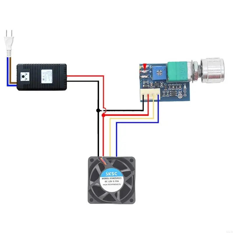 M6CB Manual 4 Controlador velocidade do ventilador PWM com interruptor Regulador ventilador ajustável