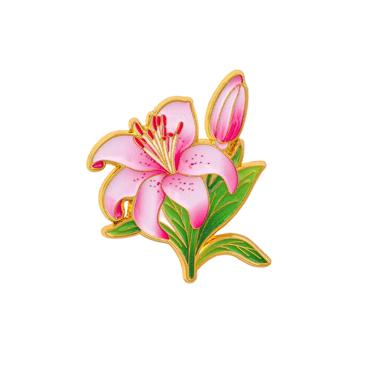 Bright Rose Peony Brooch, Lavender Lily Unique Flower Badge, Perfect Gift For Her, Fashionable Clothing Accessories