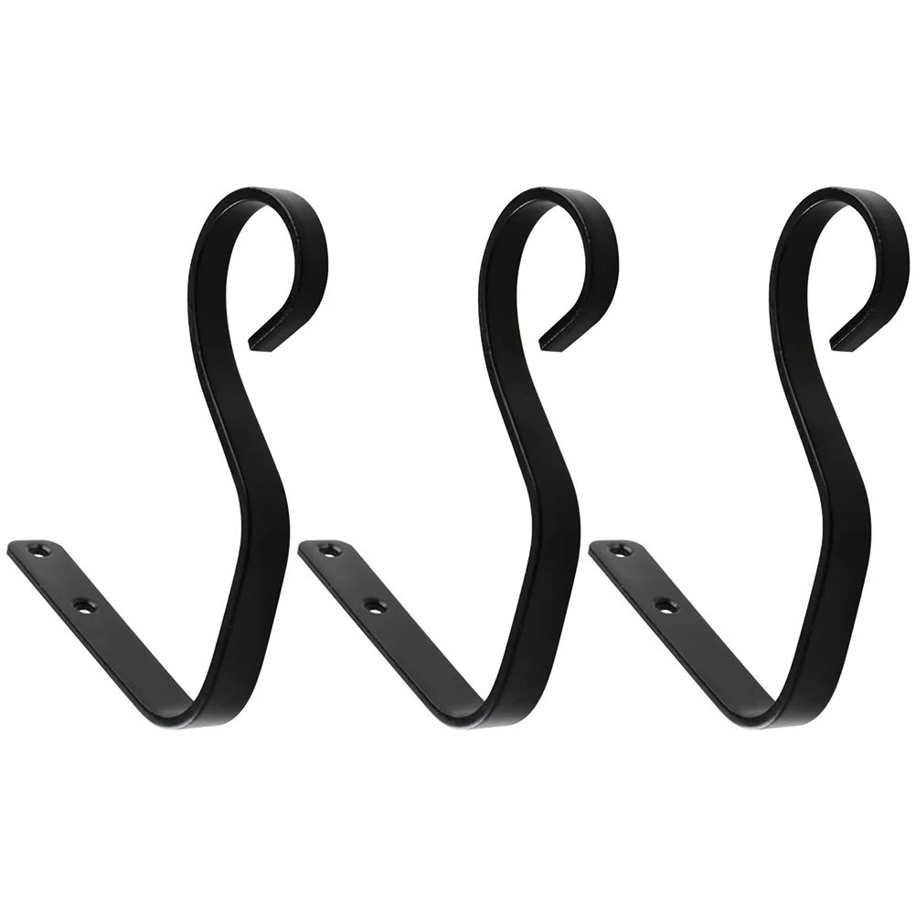 

3 Pcs Wrought Iron Hook Decoration Lantern Hanging Hooks Plant Bracket Heavy Duty Clothes Hanger Wall Mounted Metal