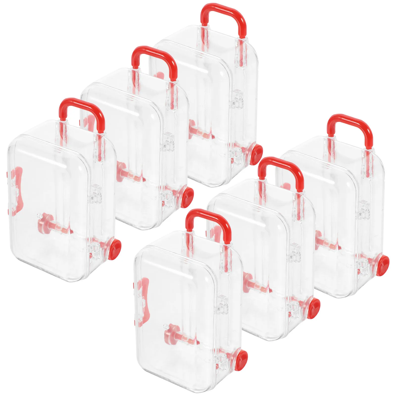 

12Pcs Clear Candy Boxes Suitcase Shape Creative Plastic Candy Storage Organizer Wedding Favor Mini Trunk Gift Packaging Box