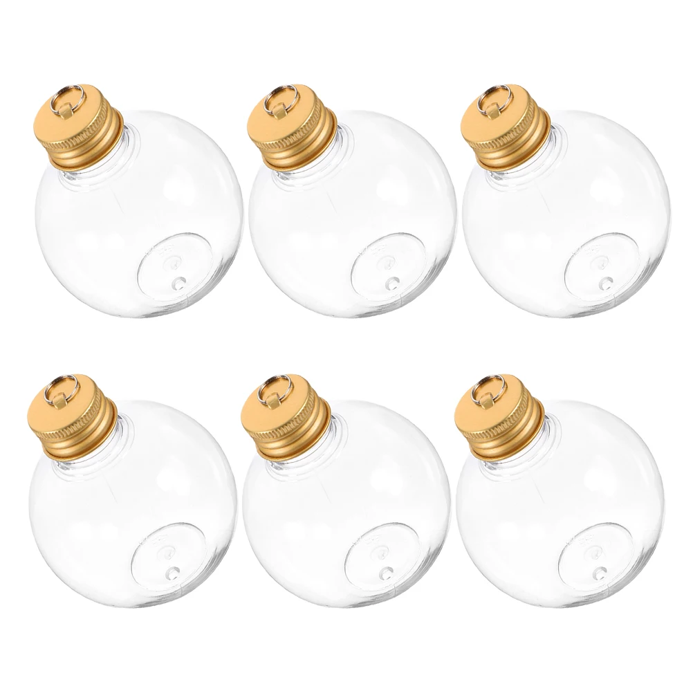 

6 Pcs Transparent Pendant Round Ball Bottle Clear Bottles DIY Wedding Party Charm