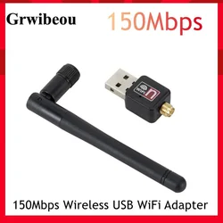 Dual Band 150Mbps USB wifi Adapter 802.11 b/g/n WiFi with Antenna PC Mini Computer Network Card Receiver for Laptop Wi-fi Dongle