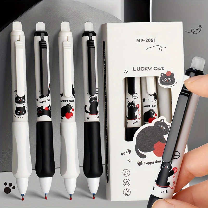

4pc/set Erasable Gel Pens Set 0.5mm Fine Point, Blue Ink, Quick-drying & Smooth, Cute For Office, School, Journaling Test