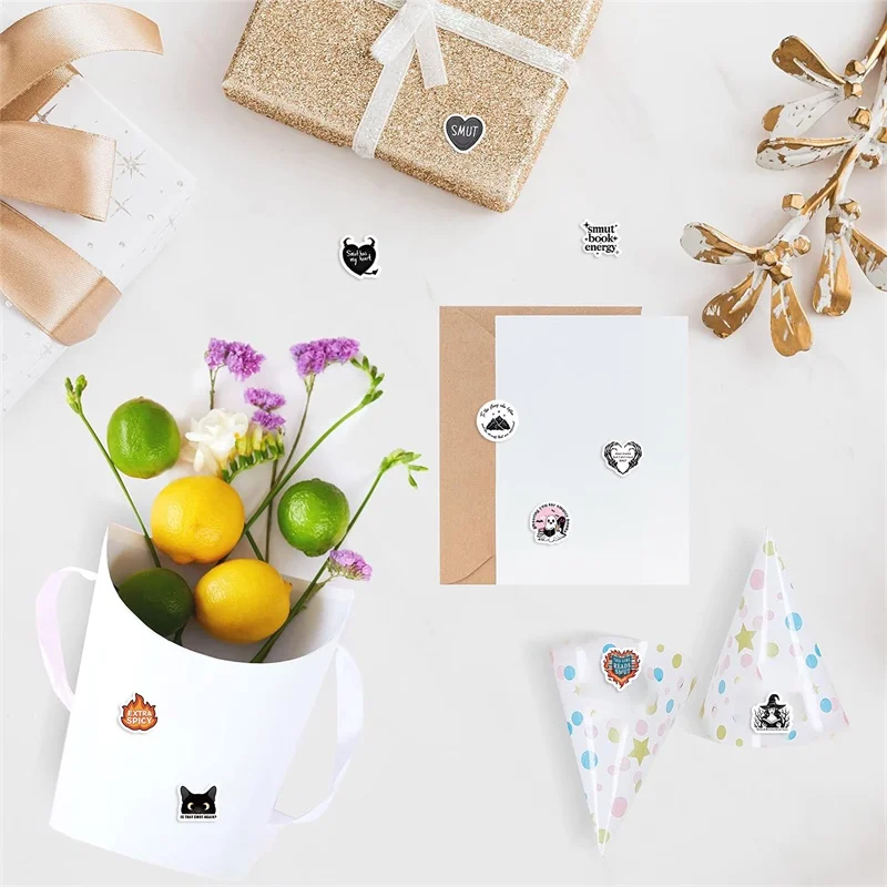 100PCS Gothic Witch Reading Paper Labels Thank You Sticker DIY Sealing Decoration Scrapbooking Hand Accounting Supplies