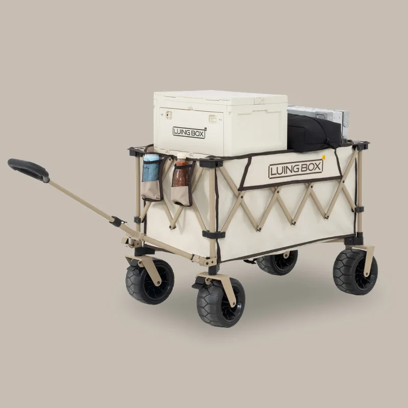 عربة التخييم LUINGBOX 600D أكسفورد قابلة للطي شديدة التحمل مع سعة كبيرة للنزهات الخارجية والمشي لمسافات طويلة والسفر
