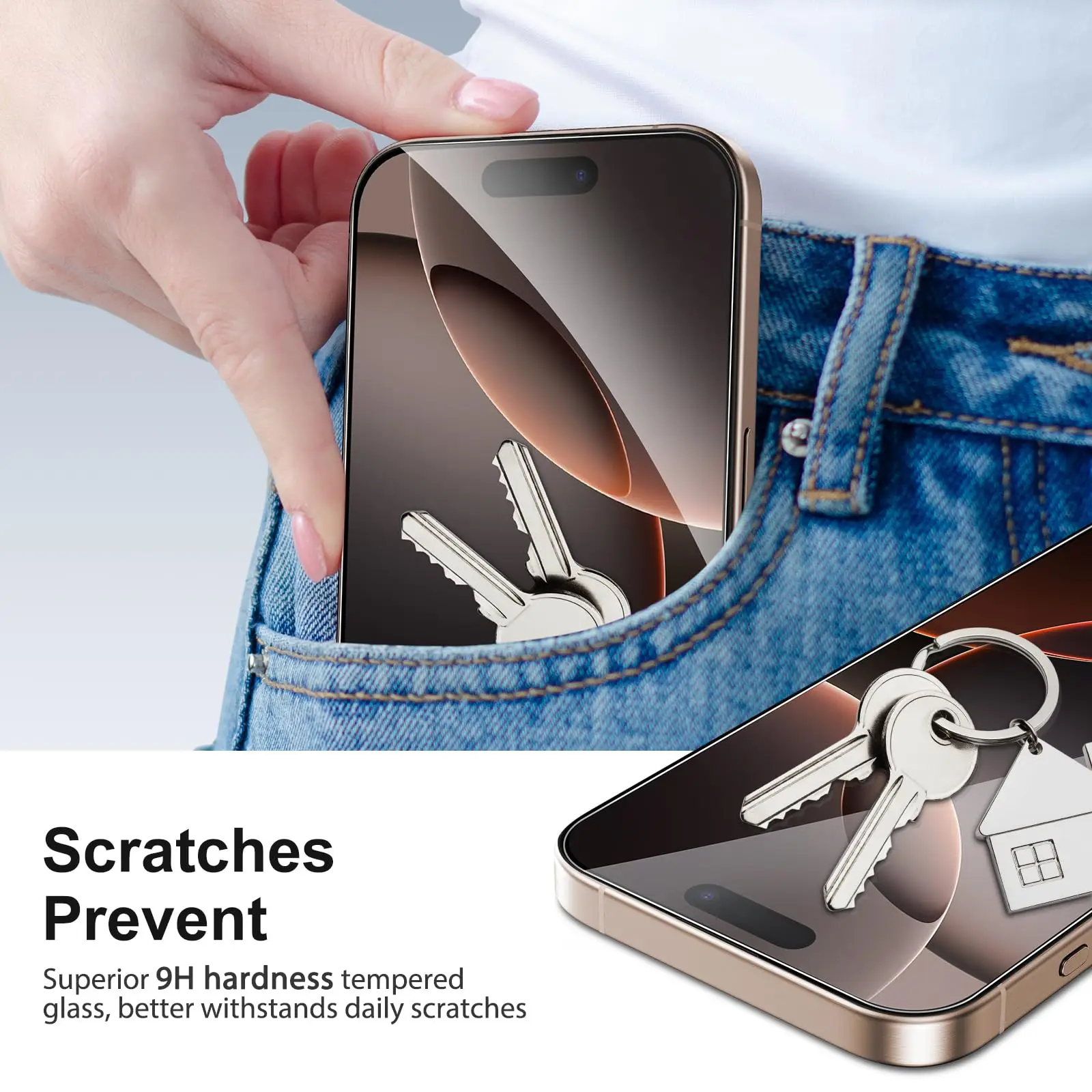 واقي شاشة لهاتف آيفون 16e 16 Pro Max Plus، زجاج مقسى عالي الدقة كريستال ميكا 9H مضاد للخدش، صديق للألومنيوم العالي #3