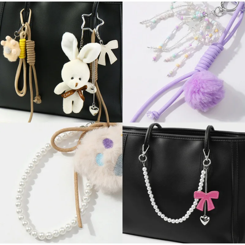 Delicate Design Double-head Bag Accessories Punk Style Y2K Handmade DIY Keychain Women Girls Creativity Chain Bag Pendant New