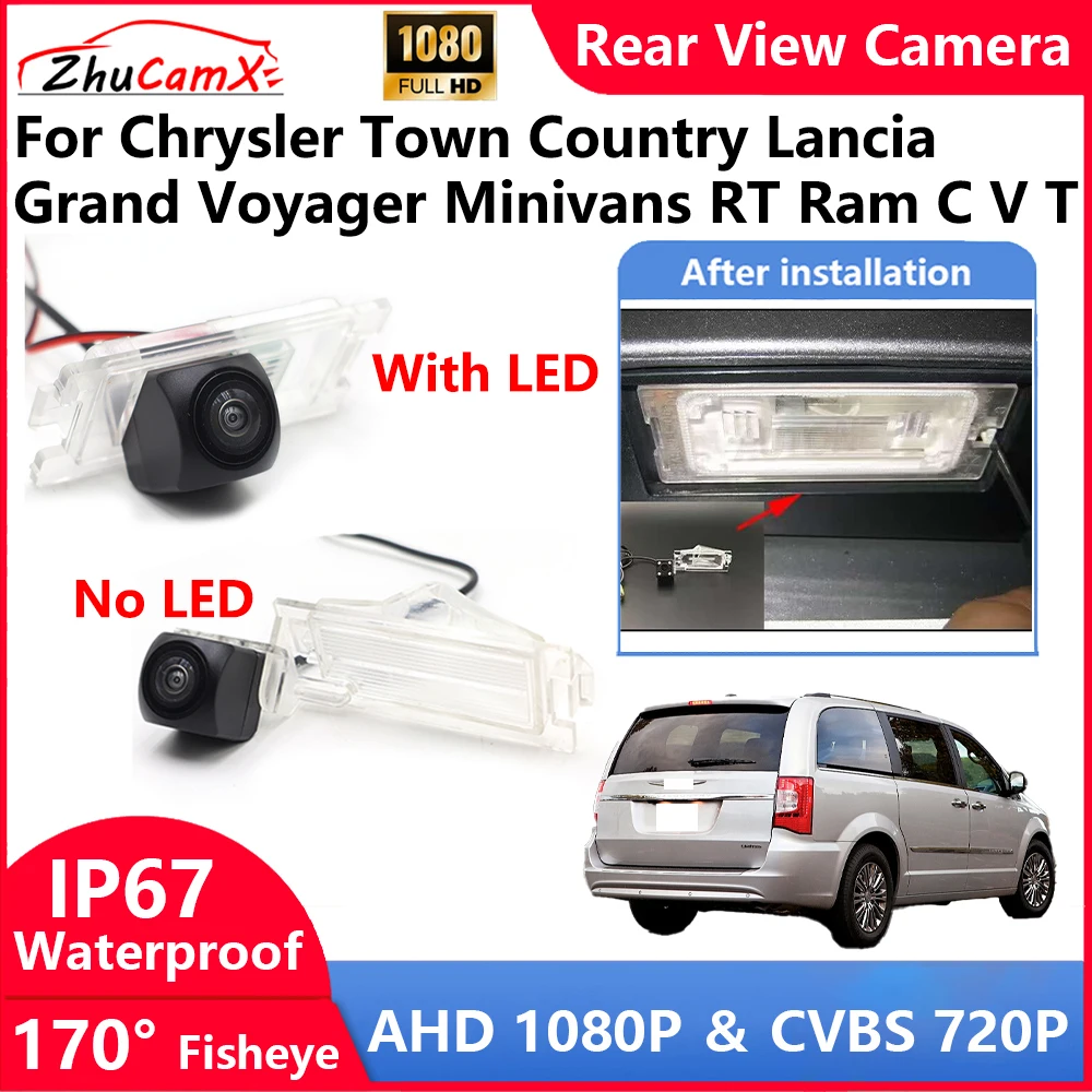 

ZhuCamX For Chrysler Town Country Lancia Grand Voyager Minivans RT Ram C V T Backup Parking Reverse Rear view Camera AHD 1080P