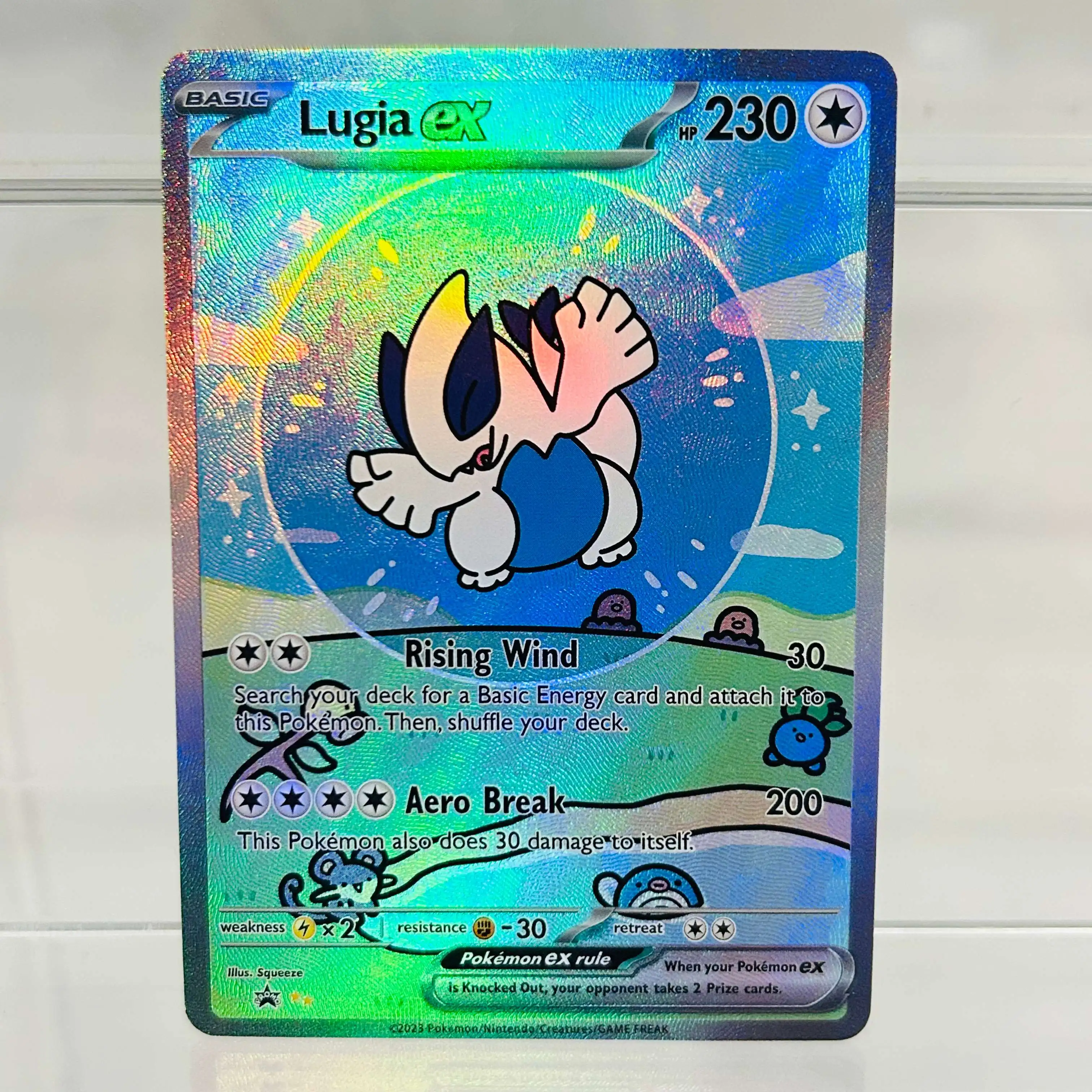 

Pokemon Lugia ex English Card with Holographic Texture, Perfect Condition Premium Anime Collection Card