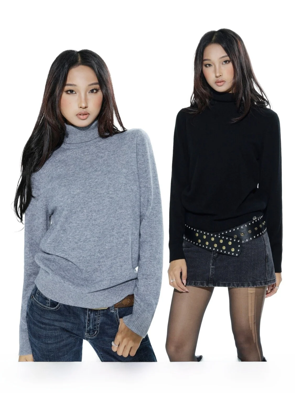

Audwyn 100% Wool Knitted Base Shirt High Neck Autumn Winter Basic Loose Slimming Elastic Warm Long Sleeve Women's T-shirt