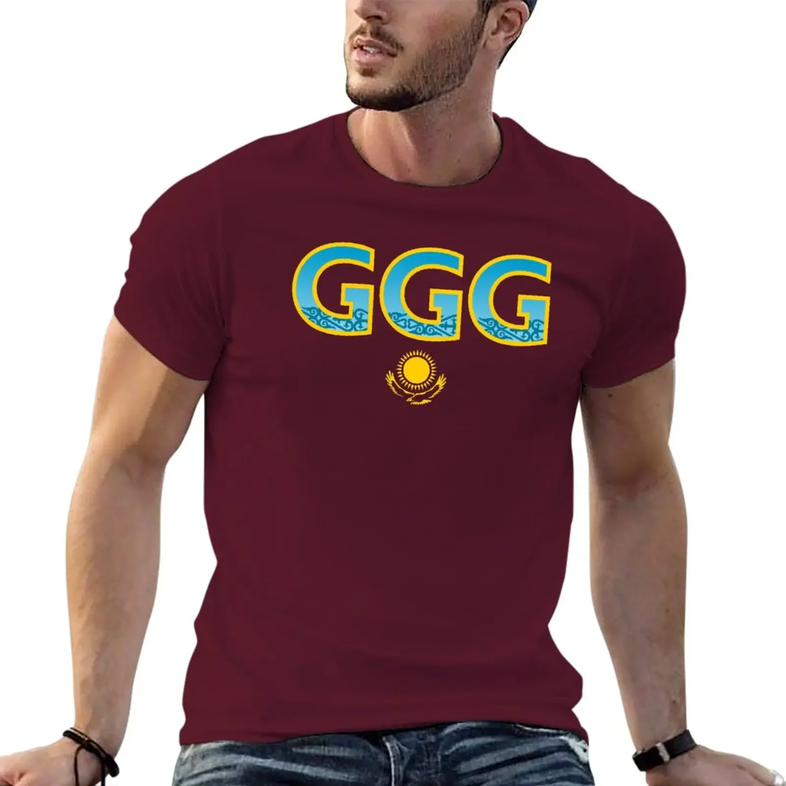 Short Sleeve Mens T Shirts GGG Gennady Golovkin T-Shirt Black Men Clothing Graphic Oversized Summer Funny Style Cotton New tees