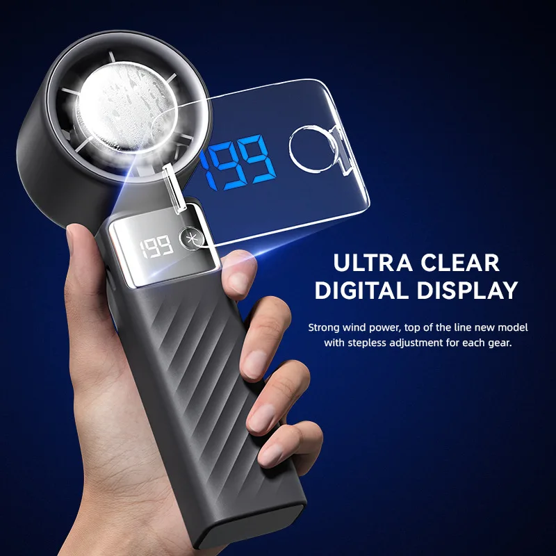 야외 냉각용 휴대용 소형 선풍기, 아이스 컴프레스, 강력한 풍력, 휴대용 USB 충전, 마운틴 버클 팬