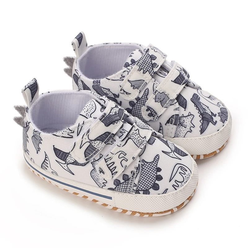 Chaussures à Semelle Souple pour Bébé Fille et Garçon, Baskets Confortables à Enfiler, Motif Dinosaure, Premier Pas, Nouveau-né, CPull Sho