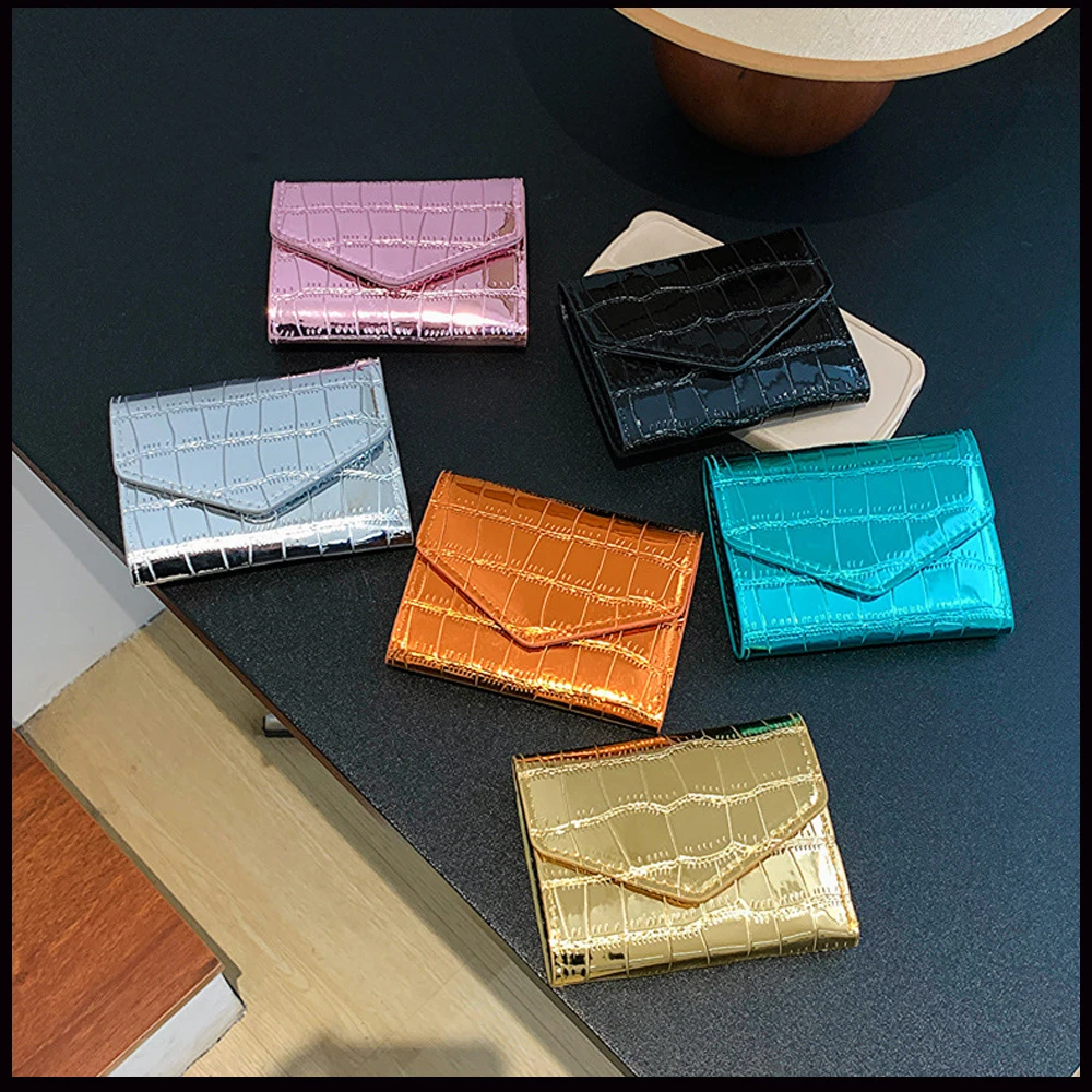 Short Wallet Women Purse Multi-card Multifunction Card Holder Coin Purse Fashion Simple Three Fold Short Clip Female Mini Wallet