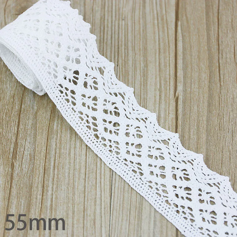 (5Meter/roll) White Cotton Embroidered Lace Net Ribbons Fabric Trim  Decorate DIY Sewing Handmade Craft Materials Ribbons