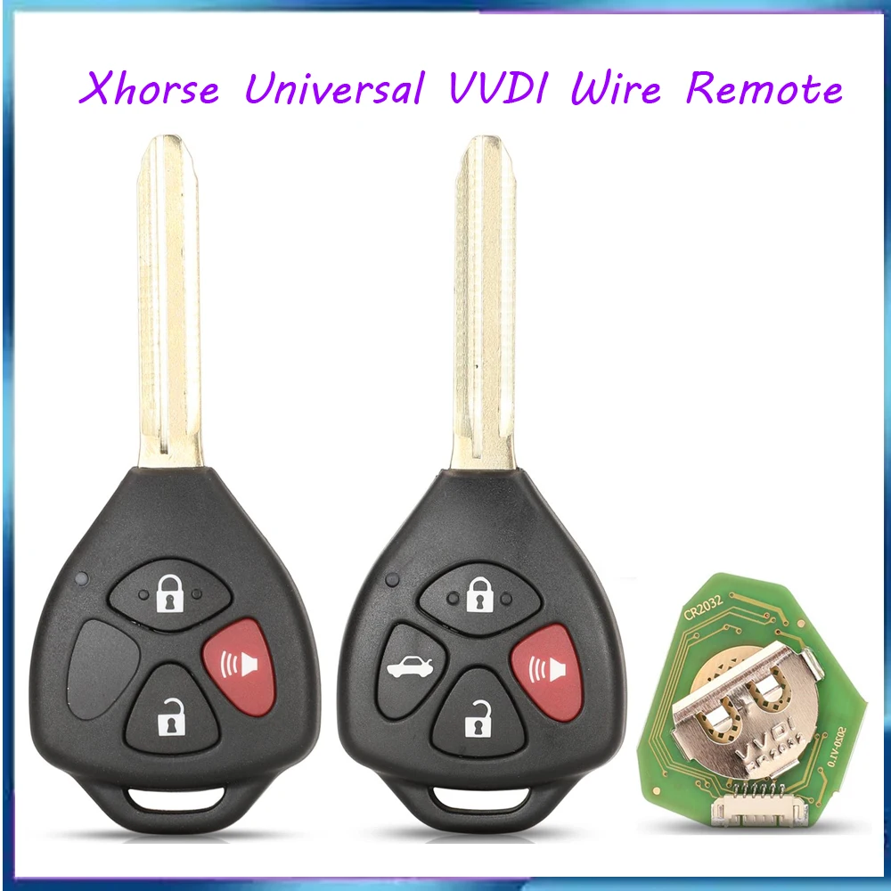 Jingyuqin New Xhorse Universal VVDI Wire Remote Control XKTO02EN XKTO03EN XKTO04EN XKTO05EN No Chip For Toyota VVDI2