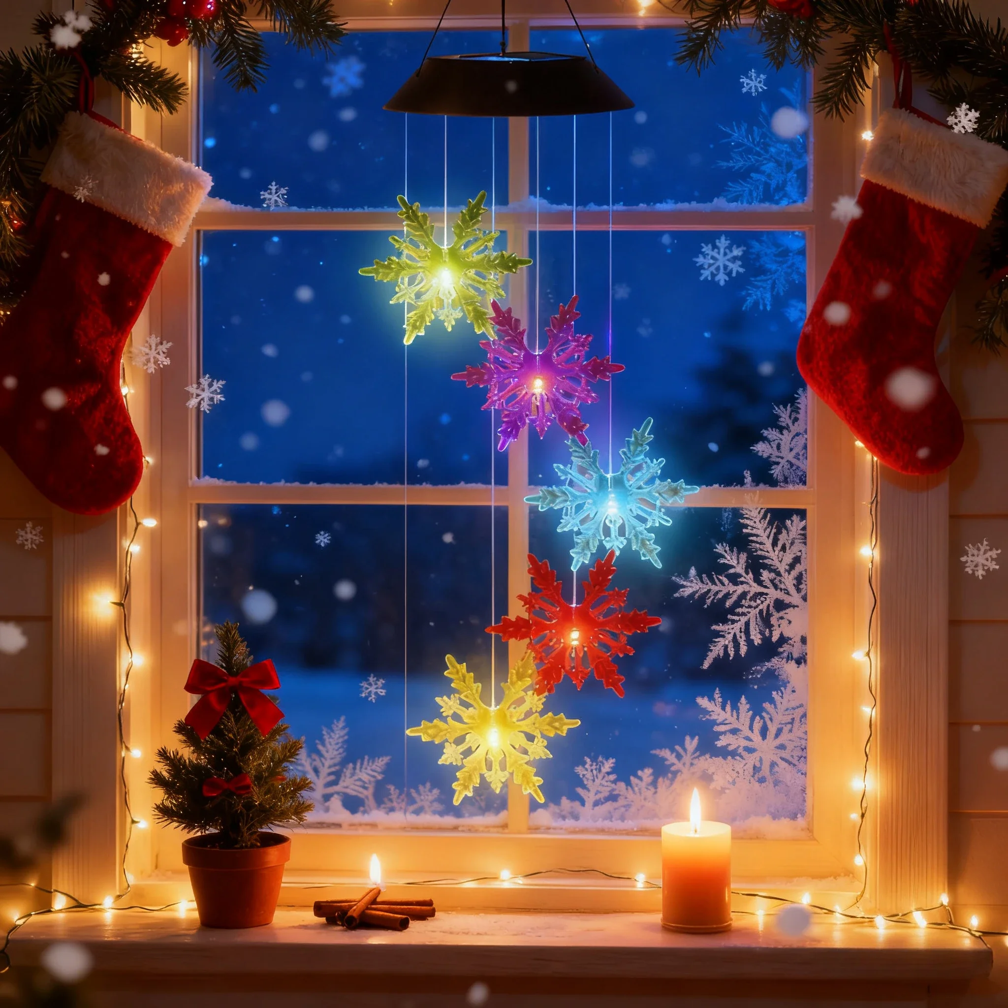 الملونة سانتا كلوز الكرة ضوء الشمس مصابيح تعليق للزينة 2025 عيد الميلاد السنة الجديدة الديكور غرفة نوم فناء الرياح الرنين مصابيح