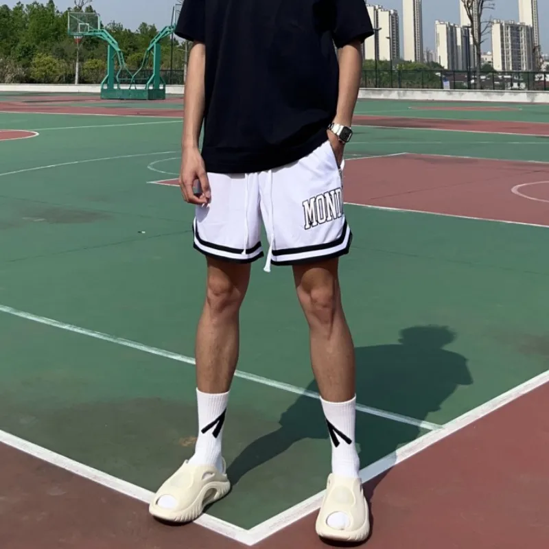 Shorts De Basquete Quick Dry para Homens, Ventile De Malha, Calças Curtas De Ginásio Casual