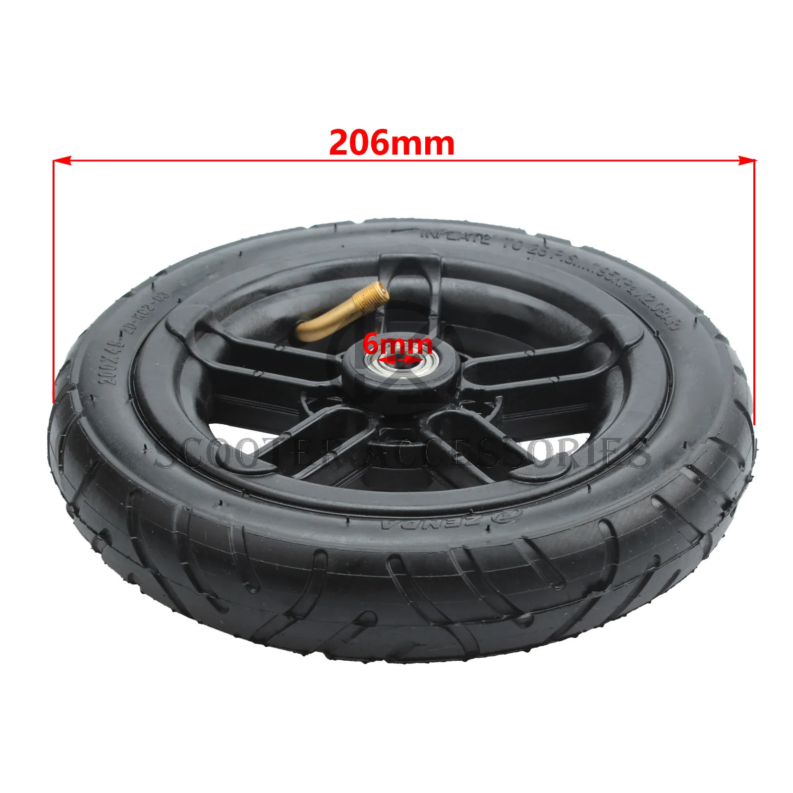 200x45 Inflated Wheel Tyre Innertube and Hub for E-twow S2 Scooter M6 M8 M10 Pneumatic Wheel 8