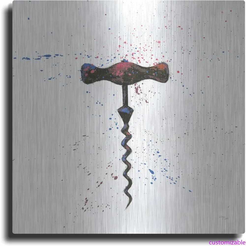 

Металлическое настенное искусство Wellington Studio 36: штопор с винным всплеском