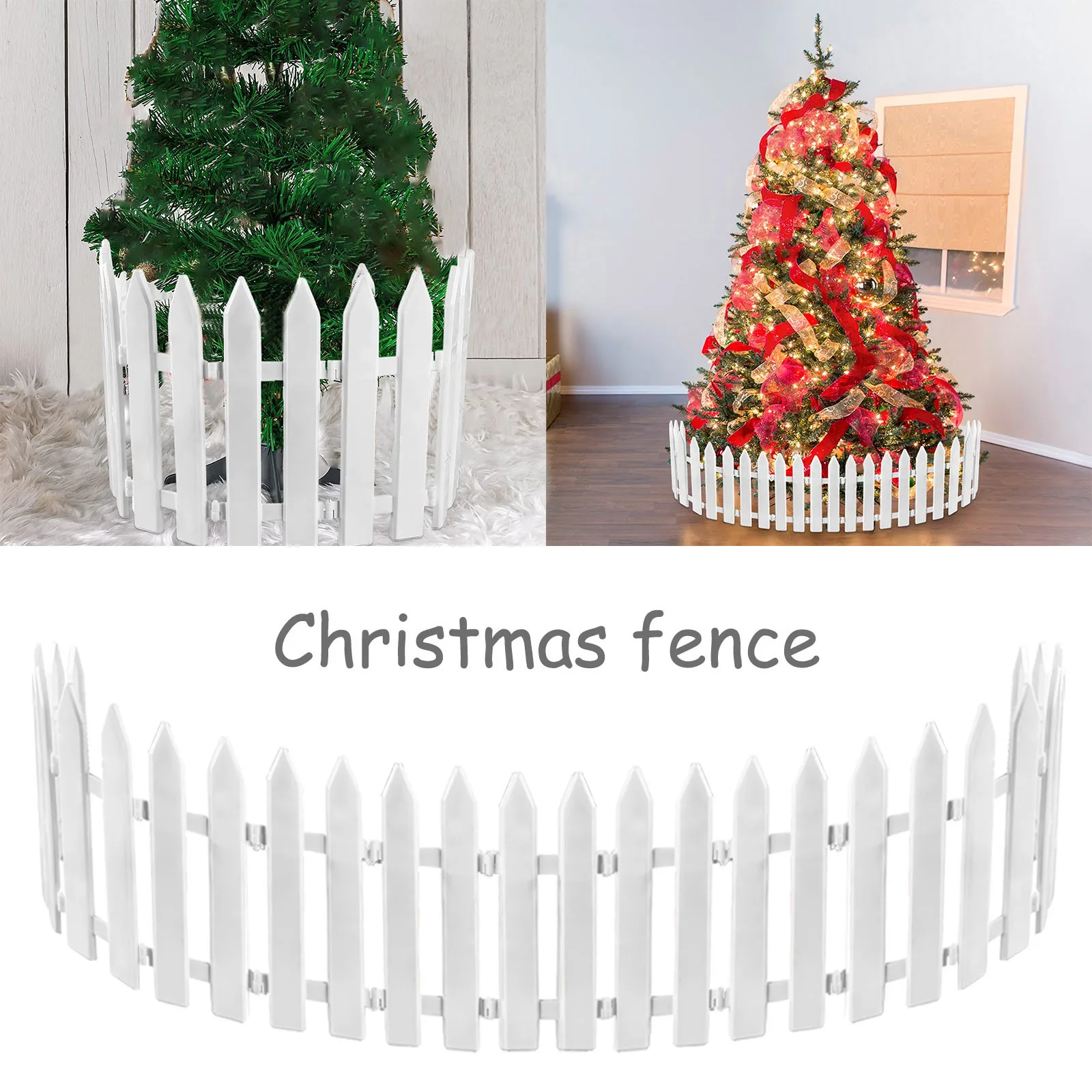 Mini Xmas Garden Fence Edging Border Lawn White Decor Picket Plastic Outdoor Barrier Flower Pet Fences Yard Panels Path Edgings