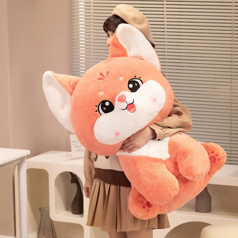 Huggable Cute Long Tail Fox Doll Stuffed Animal Plush Toys Cute Fox Gift Soft Cartoon Christmas Presents