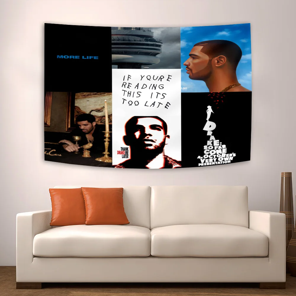 90x150cm Rapper Tapestry Drake Album Wall Art Poster Room Aesthetic Painting Bedroom Tapestries Living Room Walls Decorative