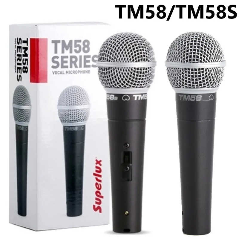 TM58/TM58S Cardioid Vocal Dynamic Microphone High SPL Capacity for Speech and Performance on/off Switch