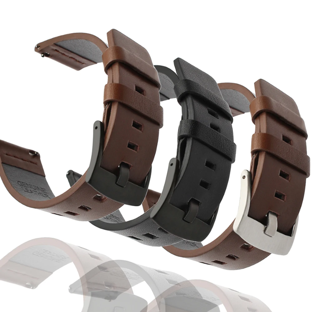 20mm 22mm Strap for Samsung Galaxy Watch 4 5 6 7 44mm 40mm 5 Pro Classic 42/46mm 43/47mm Band Active 2 Gear S3 Leather Bracelet