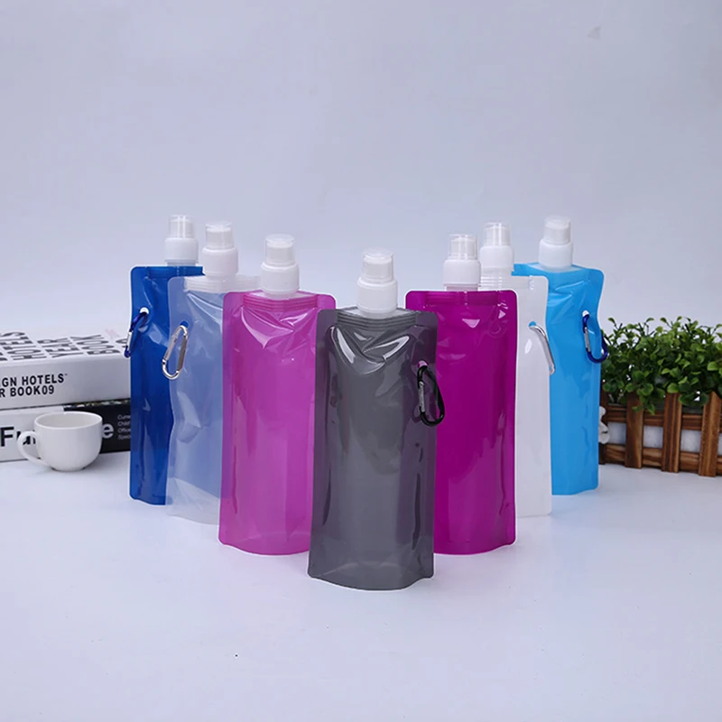 480ml Portable Outdoor Ultralight Foldable Water Bag Soft Flask Bottle Sport Hiking Camping Water Bag Folding Water Bucket