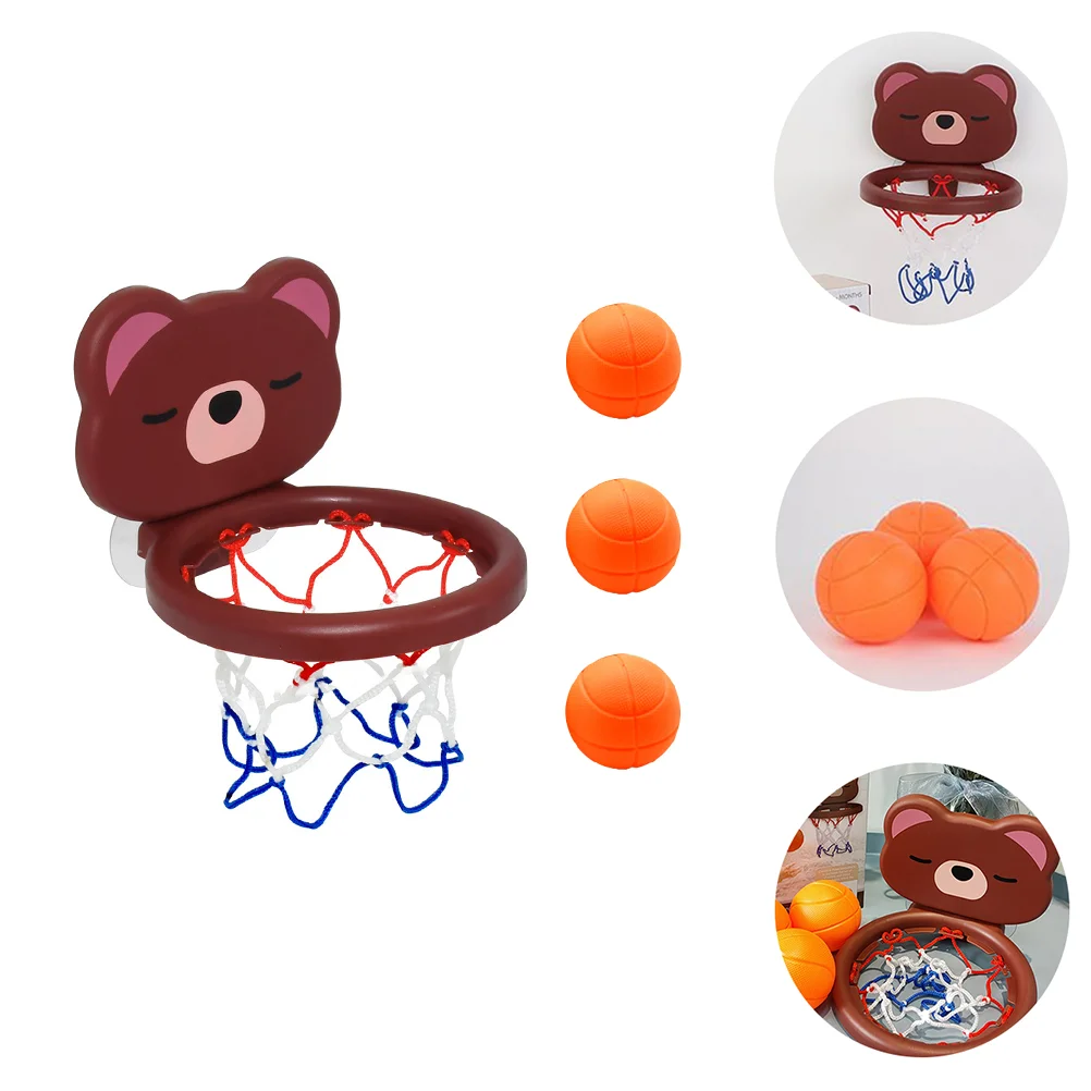 Suction Cup Basketball Hoop Exercising Playthings Bath Toys Kids Children’s Training Bathroom Mini